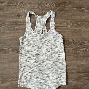 Lululemon Athletica White and Gray Tank Top